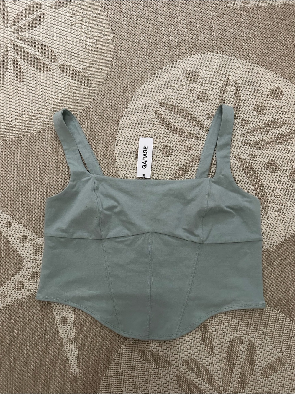 Garage Sage Green Corset-Style Tank Top